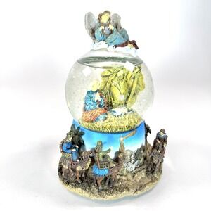 Vintage Nativity Snow Globe Music Box Three Wise Men Bethlehem San Francisco Box